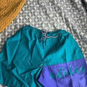 Vintage Men’s Turquoise and Violet Shorts